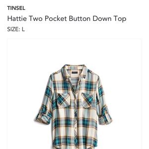 Tinsel Hattie Two Pocket Button Down Top